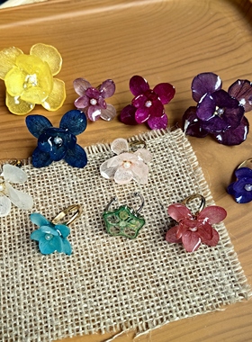 永生花不锈钢开口圈绣球真花朵轻奢气质高级感食指戒高颜手工戒指