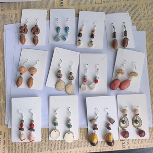 云南复古手作植物果实耳环森系中草药民族风中小众创意趣味耳饰女