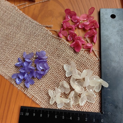 配件滴胶永生绣球花真花花瓣组合叶子手工创意配件灵动自然挂小花