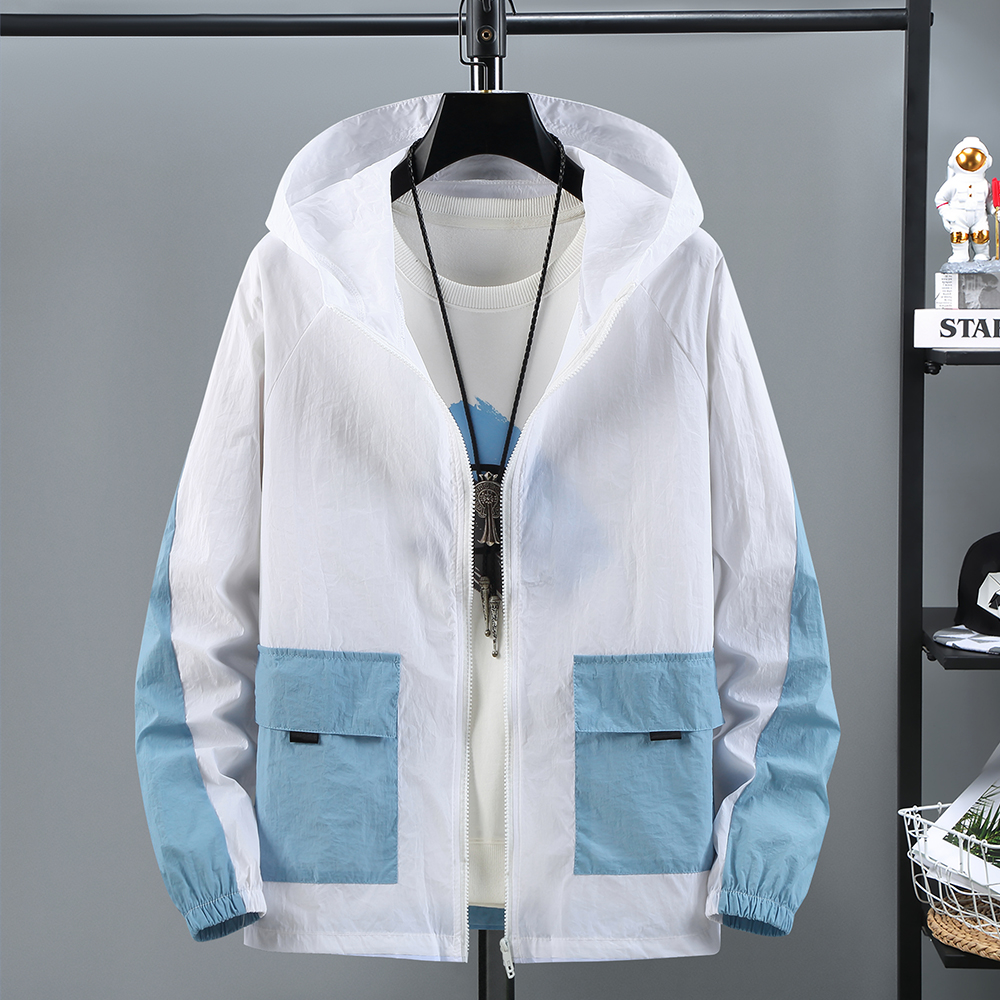 男士拼色户外工装防晒服