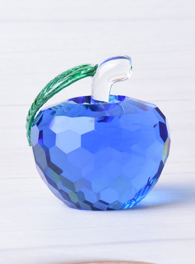 水晶玻璃苹果摆件生日礼物