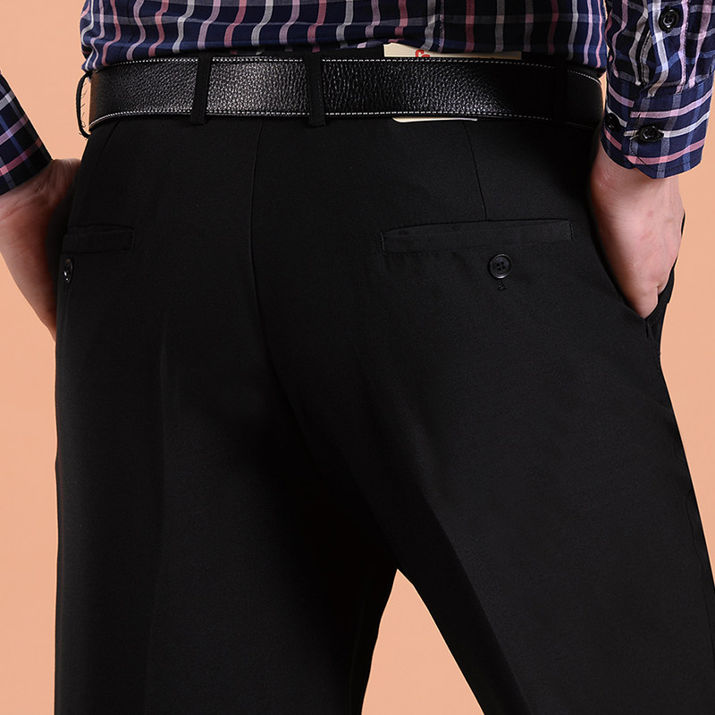 西裤男士春夏薄款商务正装男裤中青年上班西装裤修身型黑西服裤子在类目 男装, 西裤中 - 来自Buy2taobao.com提供专业的淘宝代购服务