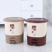 健安塑料垃圾桶脚踩式 家用客厅厕所厨房办公室静音大号带盖垃圾筒