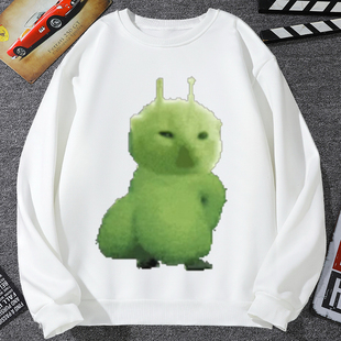 绿色外星小猫表情包卫衣男外套女地球猫猫教meme抽象猎奇学生衣服