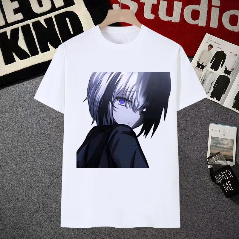 伤感小雾神头像短袖男t恤女和平精英网红游戏主播粉丝网红学生装