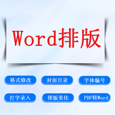 Word文档排版文字编辑录入格式修改转换PDF图片电子扫描文件对比