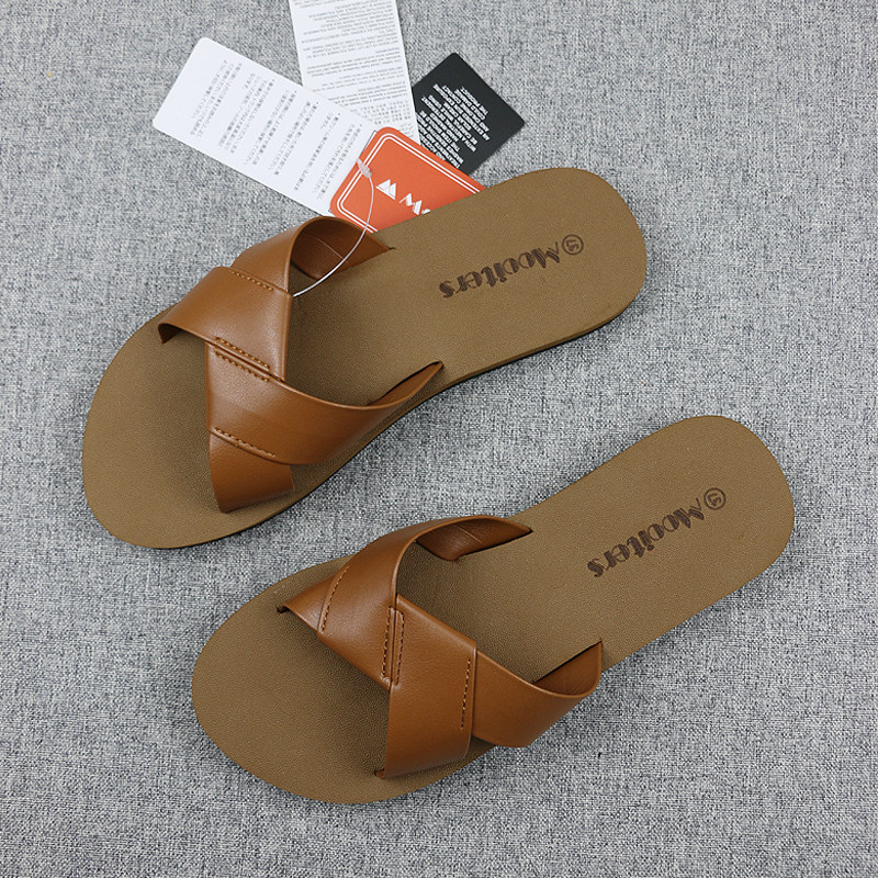 外贸日本单夏季超轻软底防滑女士休闲一字拖交叉休闲拖鞋沙滩鞋女,女鞋,一字拖,淘宝优惠券,粉丝福利购,淘宝优惠卷