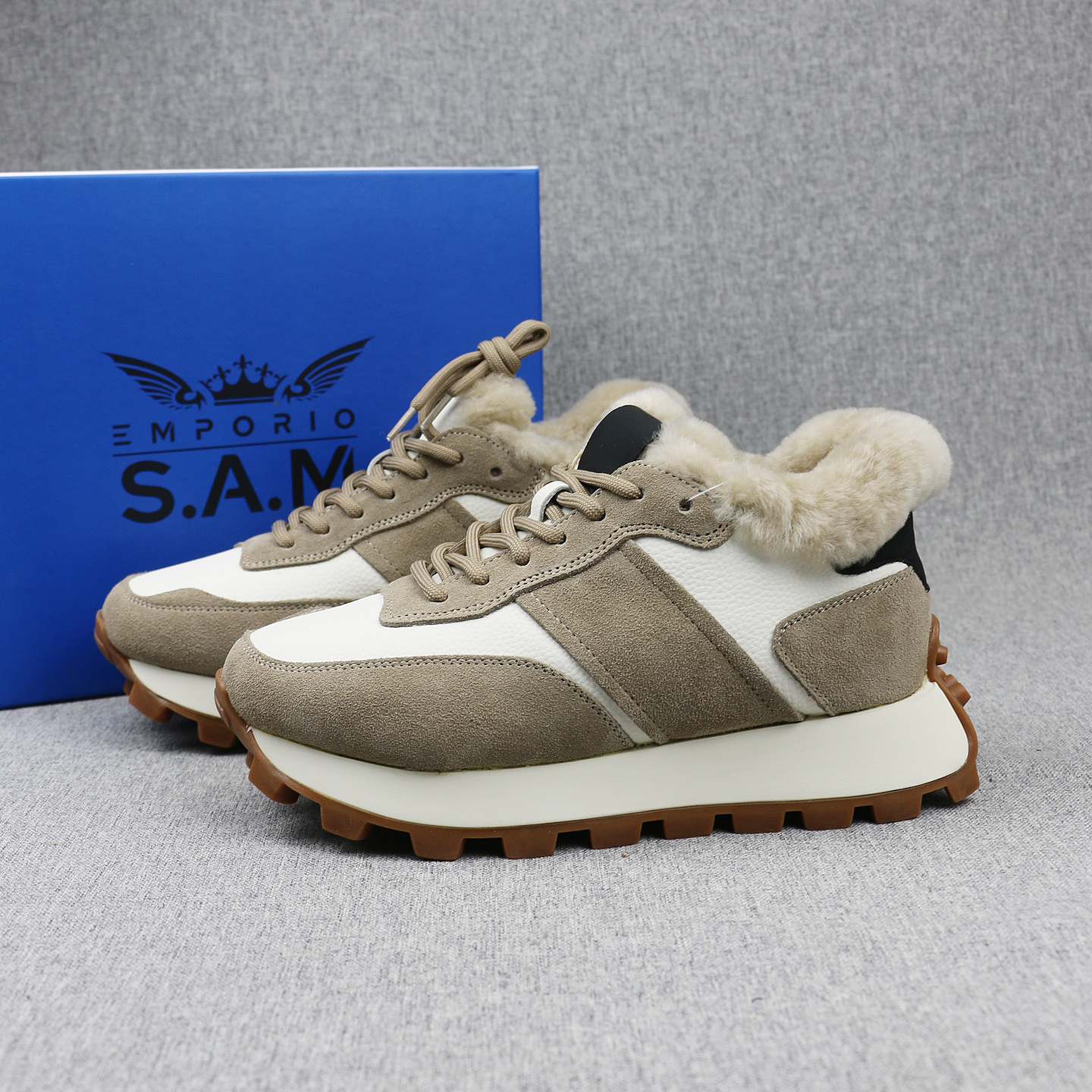 羊毛混纺棉鞋加绒加厚雪地靴女鞋