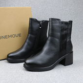 靴雪地靴女鞋 羊毛混纺 二层牛皮覆膜外贸俄罗斯加绒真皮粗跟时装