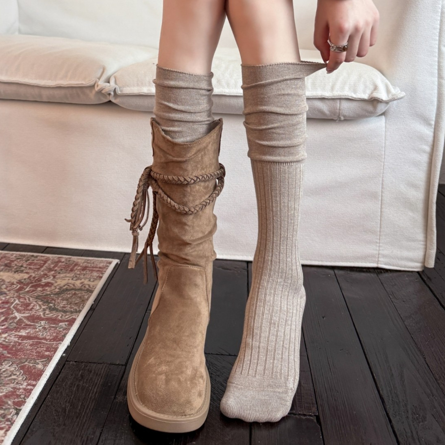袜子女中筒袜ins潮日系复古骑士靴长筒袜春秋冬款堆堆靴显瘦袜子,女士内衣/男士内衣/家居服,中筒袜,淘宝优惠券,粉丝福利购,淘宝优惠卷