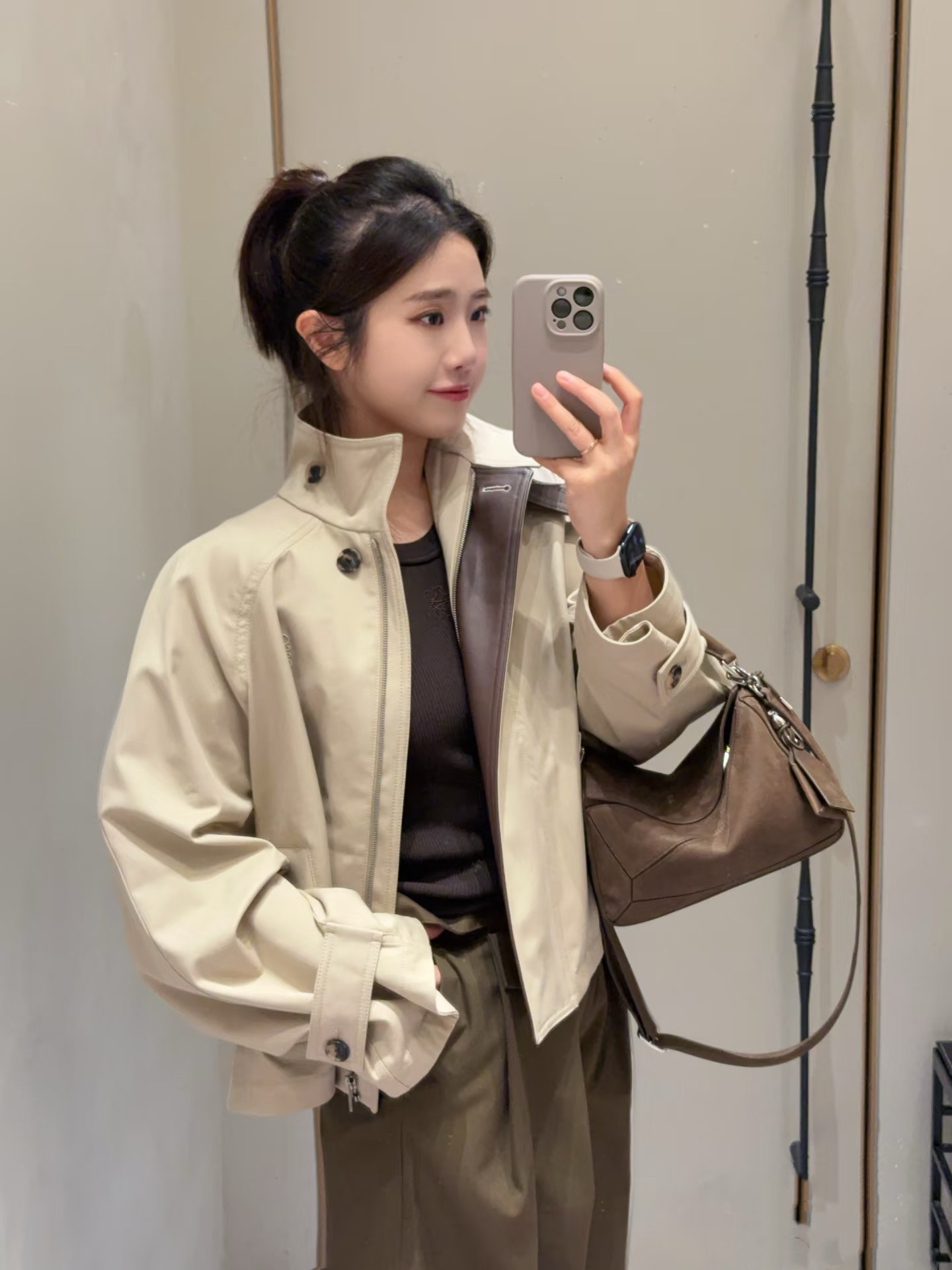 2026春秋新款立领短款风衣女复古气质休闲宽松高级感夹克上衣外套