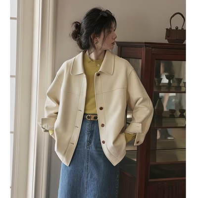 翻领精美方形扣休闲百搭春秋外套