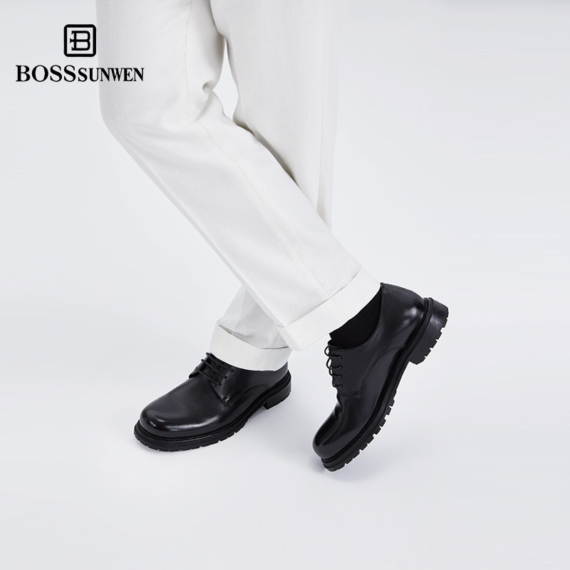 【真皮大底】BOSSSUNWEN西装皮鞋男正装商务春夏新款结婚新郎鞋图片