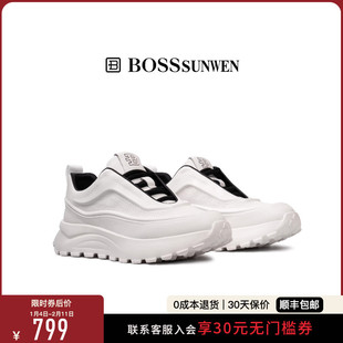 BOSSSUNWEN/博斯·绅威2025秋冬新款小白鞋厚底增高男运动休闲鞋