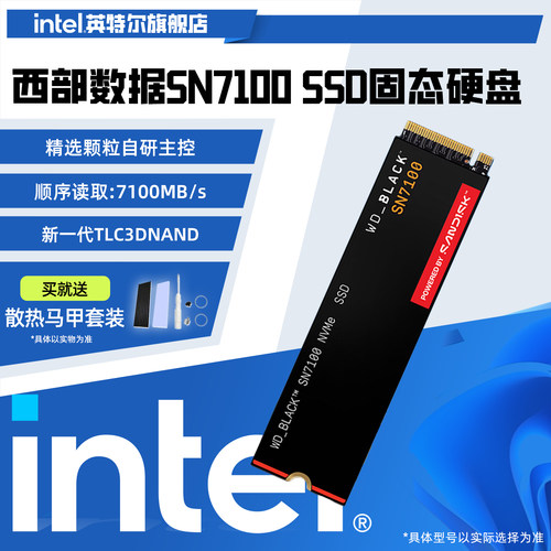 西部数据SSD固态硬盘M.2 SN7100 PCIe4.0 原闪迪 Intel旗舰店电脑