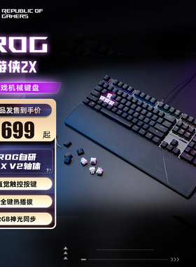 ROG游侠2X 有线游戏电竞机械键盘 全键热插拔客制化RGB背光三角洲
