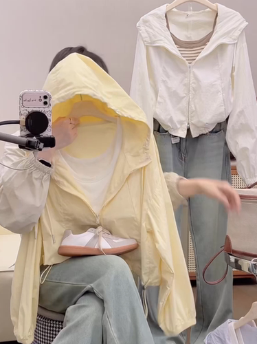 连帽宽松春夏薄款透气防晒衣外套