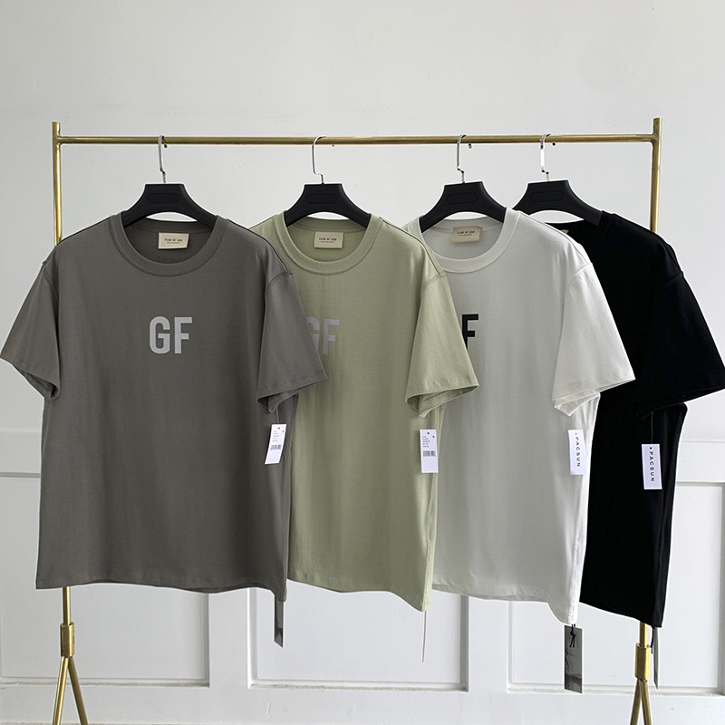 fear of god fog noah九方联名黑人慈善gf字母反光富贵短袖t恤男