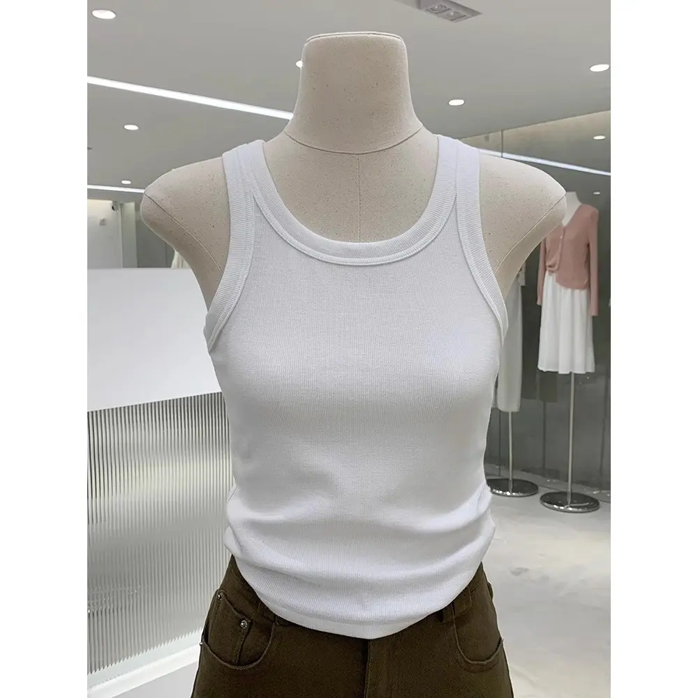 宽肩带遮副乳螺纹打底背心女夏季大码内搭辣妹风显瘦外穿吊带上衣