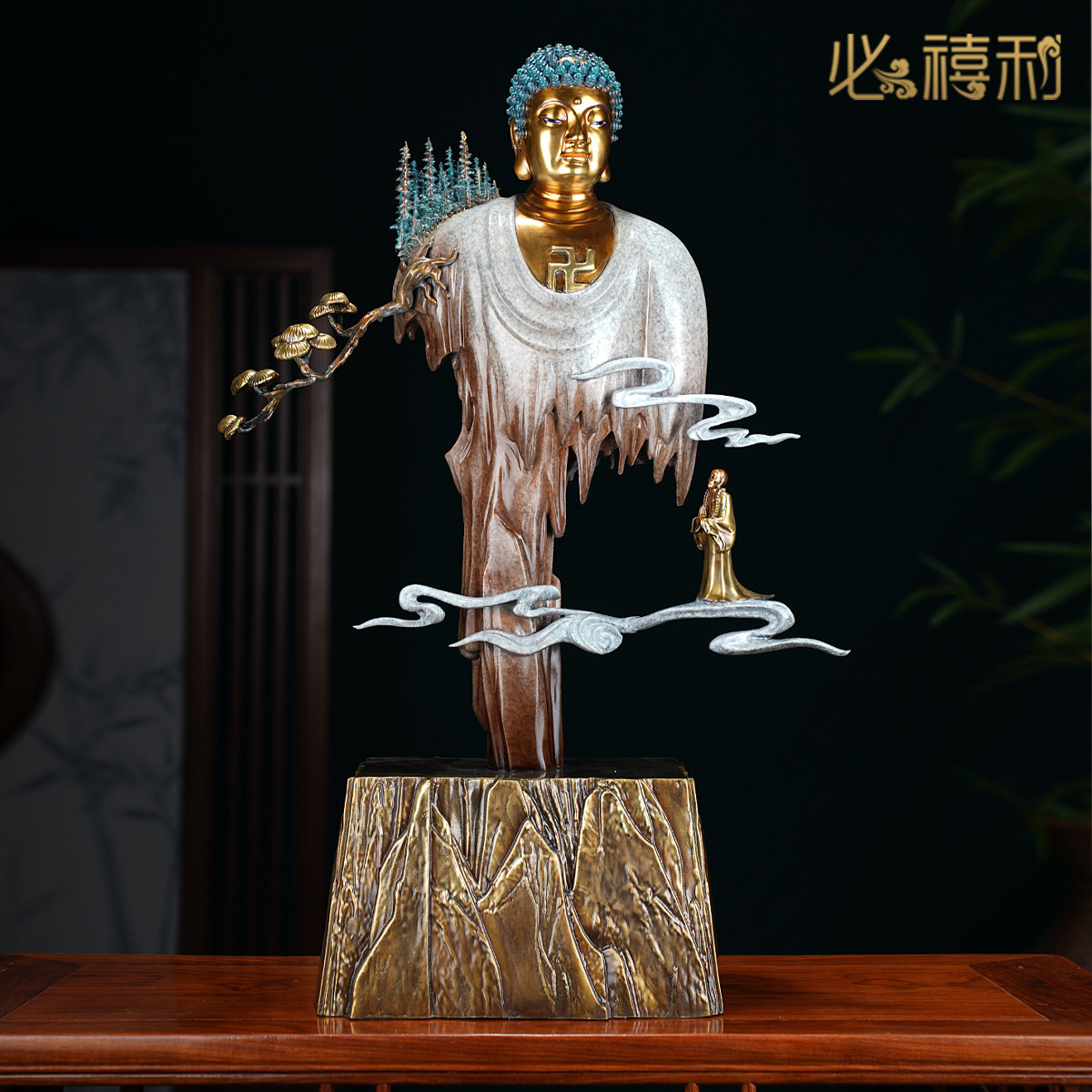必禧利黄铜释迦牟尼佛像摆件