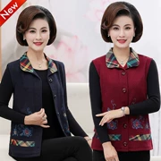 Áo vest trung niên mùa xuân và mùa thu mỏng cho phụ nữ trung niên Áo vest mùa xuân 50 tuổi - Áo vest