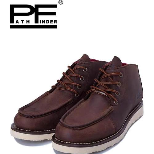 pf高帮美式潮流工装鞋男女头层牛皮马克边透气舒适复古风 11411