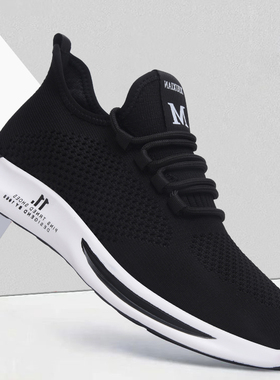 男鞋夏季新款男士高弹飞织网面舒适透气韩版百搭学生休闲运动鞋子