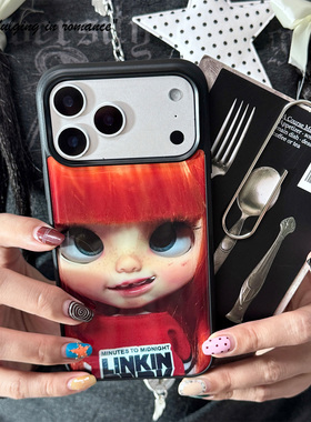 Blythe娃娃朋克橙色亚文化小布娃娃ins古早适用iphone16promax亚克力壳苹果16plus/17promax手机壳16