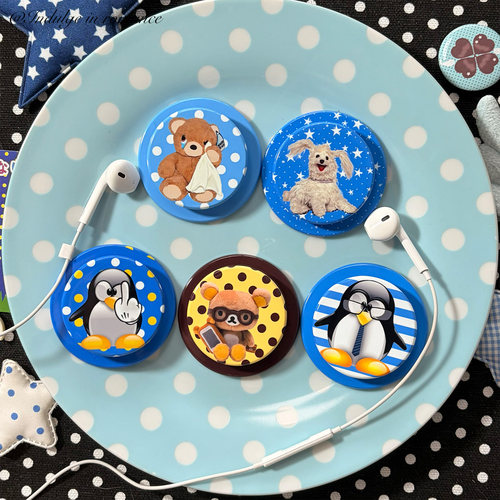 古早复古可爱小熊小狗手机支架