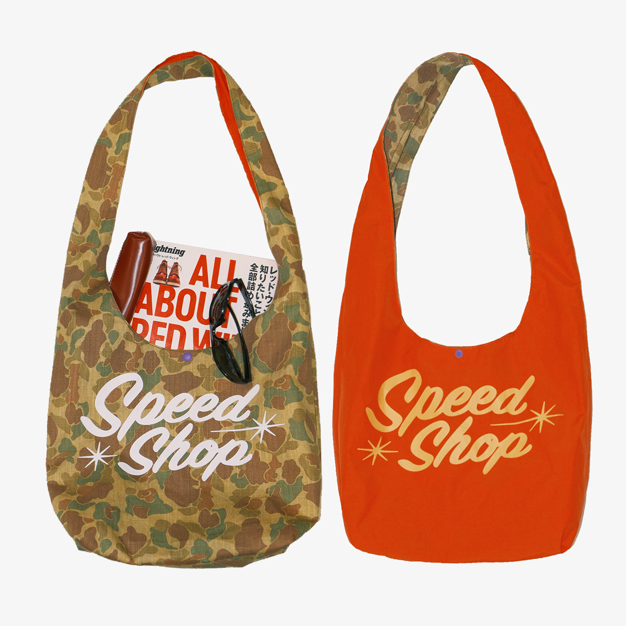 SPEEDSHOP速度商店OFW联名款复古街头迷彩帆布单肩斜跨包包