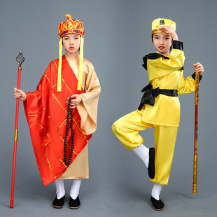 西游记服装 儿童唐僧孙悟空衣服猪八戒沙和尚师傅师徒四人演出服男