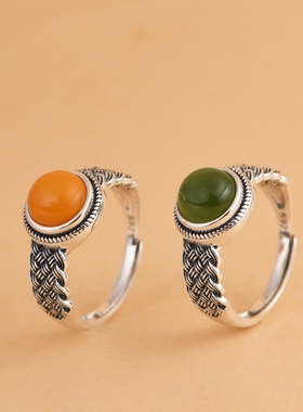 s925纯银戒指优雅民族风