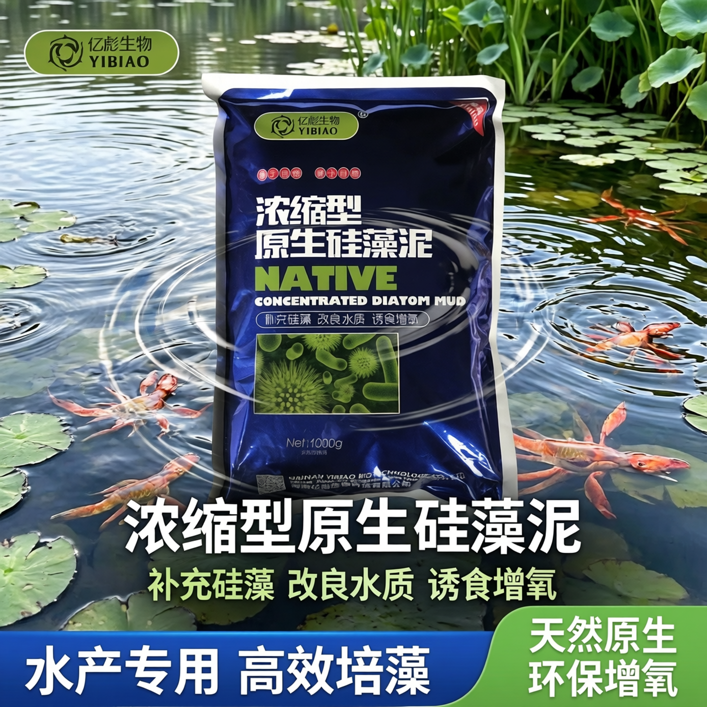 水产养殖龙虾塘肥水硅藻种虾苗饵料水产用肥水培藻复合藻种硅藻泥