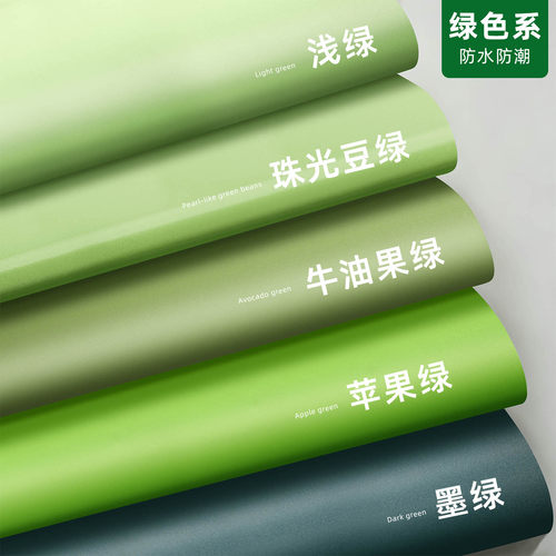浅绿色墙面科尔曼即时贴磨砂贴纸