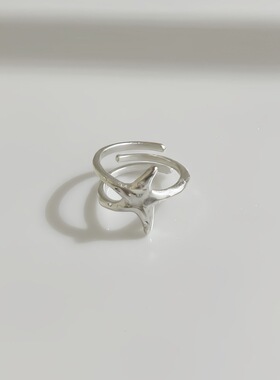 甜美气质海星戒指女几何五角星型简约百搭开口指环ins风食指戒潮