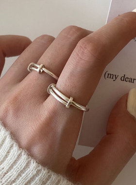 韩版女装简约素圈戒指女复古时尚个性调节指环嘻哈朋克食指戒潮