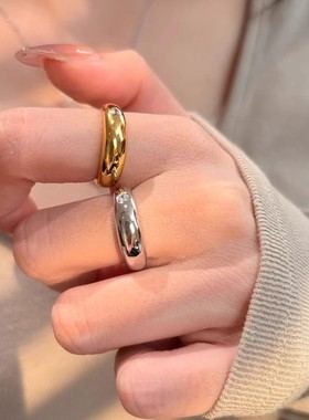 简约爱心戒指女冷淡风气质百搭叠戴开口指环ins风小众创意食指戒