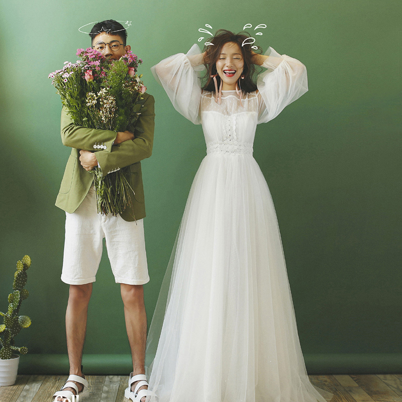 2020 fashion Travel Photography White yarn Host costume lovers Photo Studio theme clothing Wedding dress full dressin the Women's clothing/Boutique , Costume/National costume/Stage costumes , National costume/Costumes  category - from Buy2taobao.com to provide professional Taobao agent buy service