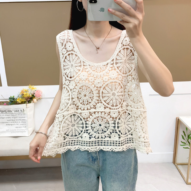复古针织镂空刺绣纯色无袖吊带大码女装胖mm百搭套头V领外搭背心,女装/女士精品,背心吊带,淘宝优惠券,粉丝福利购,淘宝优惠卷