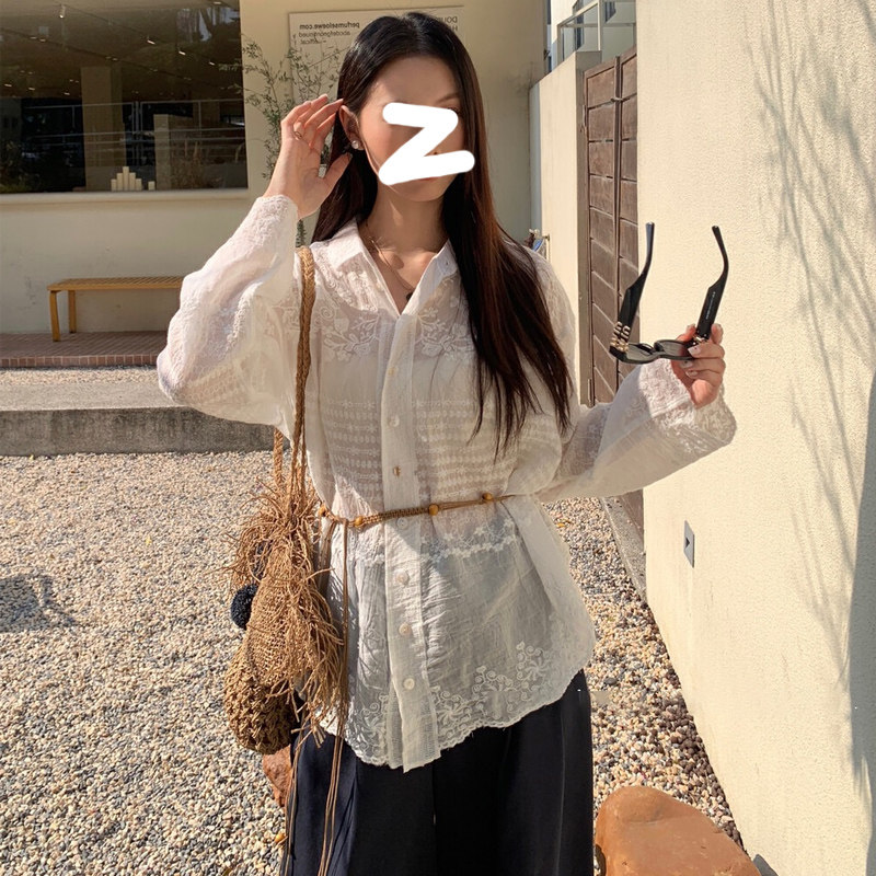 波西米亚风刺绣防晒衬衫女夏薄款