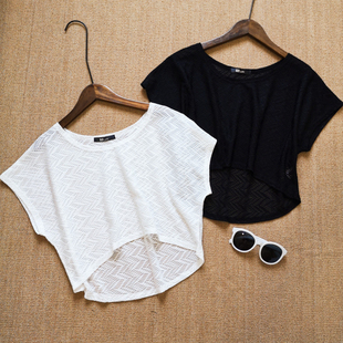 罩衫 夏百搭纯色外搭套头防晒衫 女镂空新款 白色蕾丝衫 宽松短款 韩版