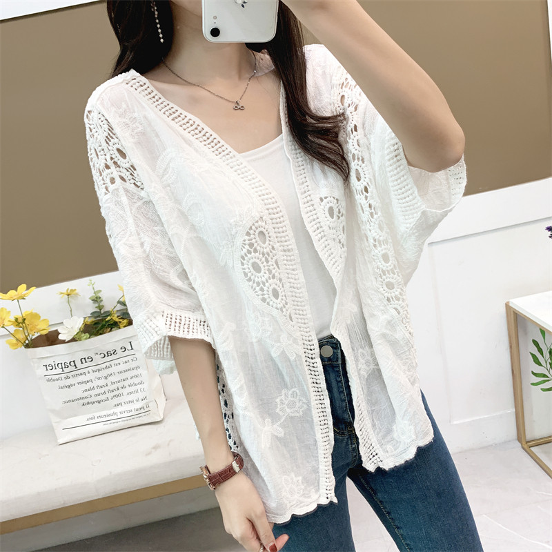 镂空防晒开衫女吊带外搭罩衫小披肩春夏配裙子上衣薄短款披风外套