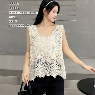 2025新款波西米亚风女夏季外穿减龄洋气镂空针织蕾丝罩衫设计上衣