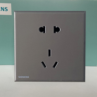 西门子开关皓意深灰银西门子一键总控离家开关连体插座带地脚灯