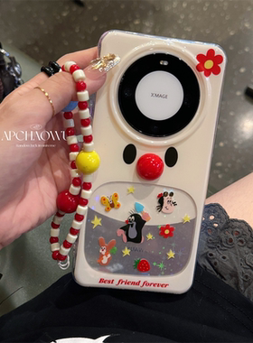 可爱双层镭射镂空鼬鼠立体鼻子适用mate60/50pro华为手机壳p60全包pura70pro防摔套60pro+女款mate70pro