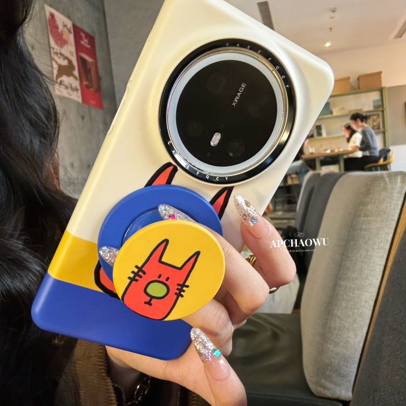 可爱拼接条纹线条猫咪磁吸支架适用mate60pro华为手机壳mate70pro菲林硬壳60pro+创意mate60女款mate70,3C数码配件,手机保护套/壳,淘宝优惠券,粉丝福利购,淘宝优惠卷