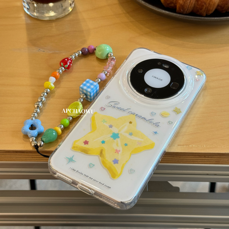 夏日ins风星星黄桃芭乐适用华为mate80pro手机壳mate