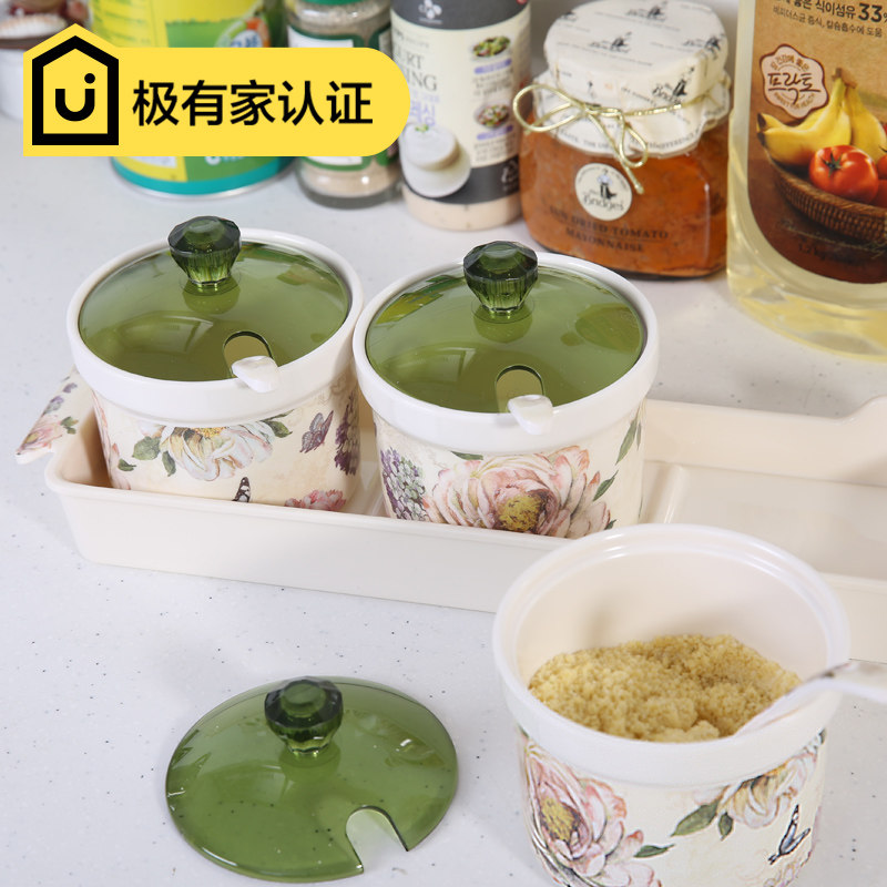 SHALL/希尔  欧式创意厨房调味罐套装 创意调味瓶罐三件套带托盘|ruв категории кухня/посуда, кухонный Гаджет/кухня хранения, тарного хранения/кухня хранения посуды, приправы бутылки - от Buy2taobao.com для оказания профессиональной услуги покупки агента Taobao