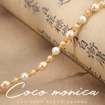 【小霞珠宝】香槟橙珍珠手链时尚