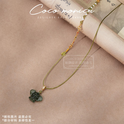 【CC家CC】和田玉小象编绳珍珠项